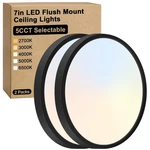Brightever Flush Mount Ceiling Light, 7 INCH-2 Packs, 5CCT-BLACK. Fixed Price $33.65.