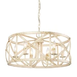Golden Lighting 0890-6 Alcott 24"W Cage Pendant Off White. Fixed Price $479.99.