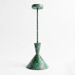 Verdigris Brass Pendant Light, Artisan Patina Kitchen Island Ceiling Fixture. Fixed Price $210.00.
