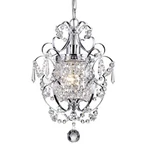Amorette Mini Chrome Crystal Chandeliers, 1 Light Modern Elegant G.... Fixed Price $71.75.