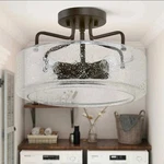 Lnc Modern Oil Rubbed Bronze Drum 12 In. 4-LIGHT Semi-flush Mount Ceiling. Fixed Price $95.00.