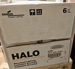 Lot Halo 410W 6-PACK 6" White Recessed Light Open Baffle Trim Ring. Fixed Price $25.00.