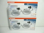 Lot Of 2 Sylvania Pack Led Recessed Light Fixture RT4 50W 4" White W/ Adaptor. Fixed Price $27.95.