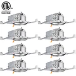 Torchstar 8-PACK 6 Inch Shallow New Construction Recessed Housing, Downlight Can. Fixed Price $98.99.