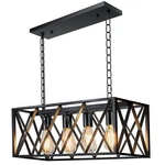 Industrial Kitchen Island Pendant Lighting Rectangular Vintage Rustic 4LIGHT Han. Fixed Price $84.15.