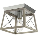 Progress Lighting Briarwood 1 Bleached Oak Galvanized Flush Mount New Open. Fixed Price $25.00.