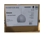 Hampton Bay Elmore 1-LIGHT 12" White Pendant With Paper Shade Bohemian. Fixed Price $28.31.