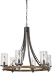 Feiss F3134/6DWK/SGM Angelo Glass Chandelier Lighting With Shades, Iron, 6-LIGHT. Fixed Price $419.99.