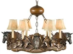 Hand-cast Equestrian Chandelier Horse Heads. Fixed Price $2979.00.