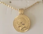 George Iv And Back Side St. Gold Plated Pendant Men Unisex + Gp Chain. Fixed Price $17.99.