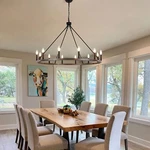 Farmhouse Chandelier Pendant Wood Fixture Living Dining Room Lighting Home. Fixed Price $129.00.
