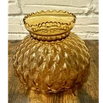 Amber Glass Round Lamp Shade Globe Ruffled Edge 7" Dia 6" 4" Fitter. Fixed Price $40.00.
