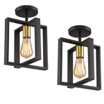 Ihengyanlt 2 Pack Semi Flush Mount Ceiling Light,black Metal Frame. Fixed Price $68.20.