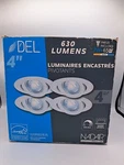 Recessed Dimmable Swivel Lighting Kit With Bulbs 4" White Pack Nadair. Fixed Price $21.00.