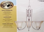 Hampton Bay "nove" Contemporary Style 3-LIGHT Chandelier Brushed Nickel New. Fixed Price $99.95.