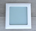 9 White Recessed Ceiling Light Square Trim W/ Glass Albalite Lens By Halo 10P. Fixed Price $22.32.