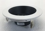 EL1493MB Elco 4" Adjustable Metal Step Baffle With White Ring And Black. Fixed Price $14.99.