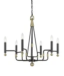 Cal Lighting Antique Brass Metal Chandelier, 6-LIGHT E12 Candelabra, Elegant Two. Fixed Price $64.95.