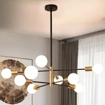 8-LIGHT Sputnik Chandelier, Black Gold Chandeliers Pendant Lighting. Fixed Price $191.22.