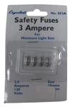 Crystal No. SF3A Safety Fuses Ampere For Miniature Light Sets 120 Volts 10MMX. Fixed Price $9.99.