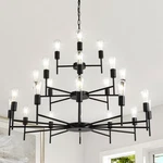 Peonacy Modern Farmhouse 24 Light Large Black Chandeliers For Dini.... Fixed Price $213.47.