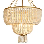 Ayshwilldec 20" 6-LIGHT Boho Wood Beaded Chandelier Pendant For Kitchen Living. Fixed Price $149.99.