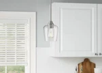 Hampton Bay Pavlen 1-LIGHT Brushed Nickel Contemporary Hanging Mini Pendant. Fixed Price $29.00.