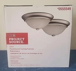 Project Source 13" Dia Flush Mount Brushed Nickel Cieling Light Fixtures. Fixed Price $60.00.