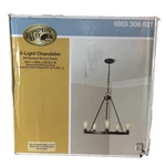 Moreland 5-LIGHT Oil-rubbed Bronze Hanging Wagon Wheel Candlestick Chandelier. Fixed Price $59.99.