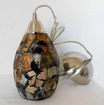Elk Lighting Trego Mini Pendant 60038-1 Cut Stone Mosaic Sat Nickel Fitting Disc. Fixed Price $50.00.