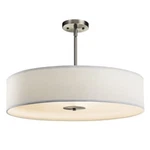 New Kichler 42122NI Convertible 24 Wide 3 Light Drum Pendant Semi-flush Ceilin. Fixed Price $54.11.