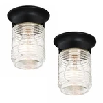 2-PACK Jelly Jar Flush Mount Ceiling Light, Indoor/outdoor, Black, 1-LIGHT. Fixed Price $47.75.