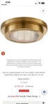 Ralph Lauren Grant 6.25" Flush Mount Ceiling Light Natural Brass Rl 4128NB. Fixed Price $250.00.