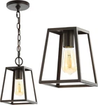 6.25" Oil Rubbed Bronze Adjustable Metal Led Pendant Light, Hanging Lantern With. Fixed Price $112.99.
