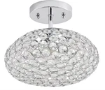 Krystal Ice 9"W 1-LIGHT Semi-flush Fixture By Kichler Chrome Glass Finish. Fixed Price $14.99.