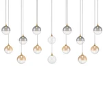 Eurofase Lighting 48938 Iissa 72"W Linear Chandelier - Gold / Mixed Glass. Fixed Price $3345.00.