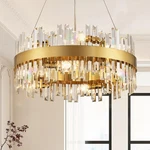 Yolizuot 24'' Modern Gold Crystal Chandeliers, 12-LIGHTS K9 Luxury Raind. Fixed Price $319.99.