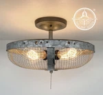 New Industrial Farmhouse Screen Flush Mount Ceiling Light -laundry Room. Fixed Price $80.00.