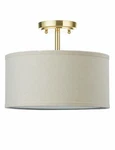Doraimi 2-LIGHT(12.25"DIA) Fabric Drum Shade Semi Flush Mount + Ps Diffuser With. Fixed Price $29.00.