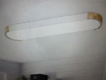 Huoku Lumin 38 In. 1-LIGHT White And Wood Integrated Led Flush Mount Minimalist. Fixed Price $71.95.