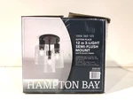 Hampton Bay Sutton Place 14 In. 3-LIGHT Matte Black Indoor Flush Mount. Fixed Price $35.99.
