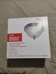 Project Source 10 Flushmount Ceiling Fixture Brushed Nickel Finish Alabaster. Fixed Price $11.99.