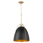 Jamie 3-LIGHT Pendant In Matte Black With Aged Brass. Fixed Price $474.00.