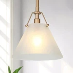 Uolfin 628882Y22YV19PC Modern Dome Gold Bell Pendant Light W/frosted Glass Shade. Fixed Price $54.99.