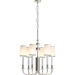 Kohler Tresdoux 6-LIGHT Candle Chandelier 24-INCH Silver Ribbed Glass. Fixed Price $1034.95.