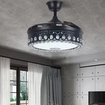 42" Smart Dimming 7-COLOR Led Chandelier Crystal Invisible Ceiling Fan W/speaker. Fixed Price $190.18.
