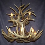 Real Antler Cascade Whitetail Deer Chandelier, 12 Lamps, Rustic Lights. Fixed Price $2998.00.