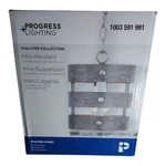 Progress P500186-009DI Gulliver Mini-pendant: Brushed Nickel With Weathered Gray. Fixed Price $89.00.