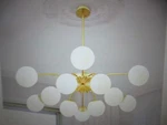 Huoku Ceder 12-LIGHT 39.4 In. W Gold Semi-flush Mount Sputnik Hanging Chandelier. Fixed Price $208.95.