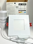 Commercial Electric 4" Led Slim Color Changing Recessed Light Kit Square White. Fixed Price $19.95.